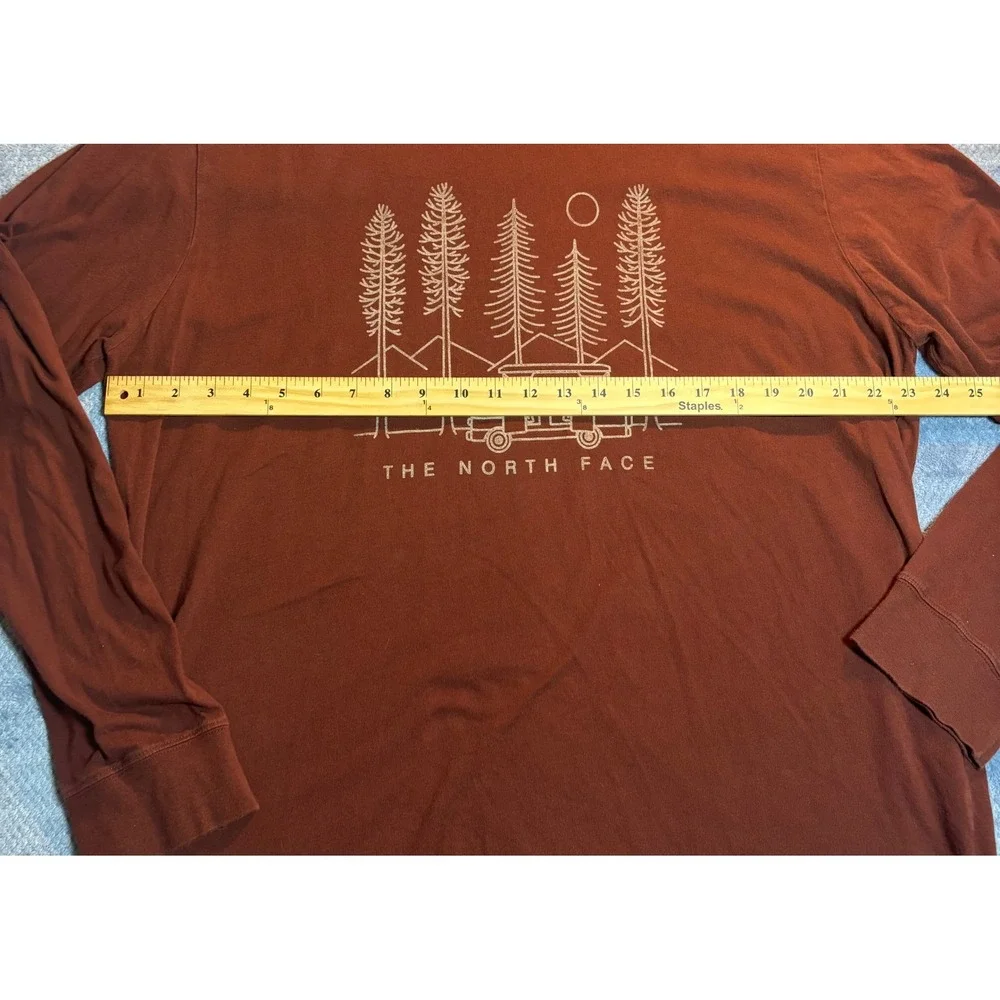 The North Face Long Sleeve T-Shirt Men's Rust Excellent Camper Graphic XXL